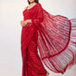 Exquisite Red Sequins Georgette Festival Wear Saree With Blouse