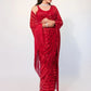 Exquisite Red Sequins Georgette Festival Wear Saree With Blouse