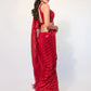 Exquisite Red Sequins Georgette Festival Wear Saree With Blouse