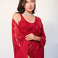Exquisite Red Sequins Georgette Festival Wear Saree With Blouse