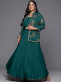 Plus Size Printed Top, Jacket With Skirt - Co-Ord Set
