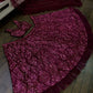 Remarkable Purple Sequins Velvet Party Wear Ruffle Lehenga Choli