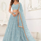 Butterfly blue lehenga choli for women, view 3