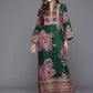 Women Green Floral Printed Sequinned Floral Kurta