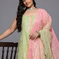 Plus Size Floral Printed Gotta Patti Pure Cotton Kurta & Sharara Set