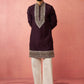 Men's chanderi kurta set with cream pant, view 5