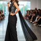 Midnight Black Glamour Designer Saree Fusion Saree