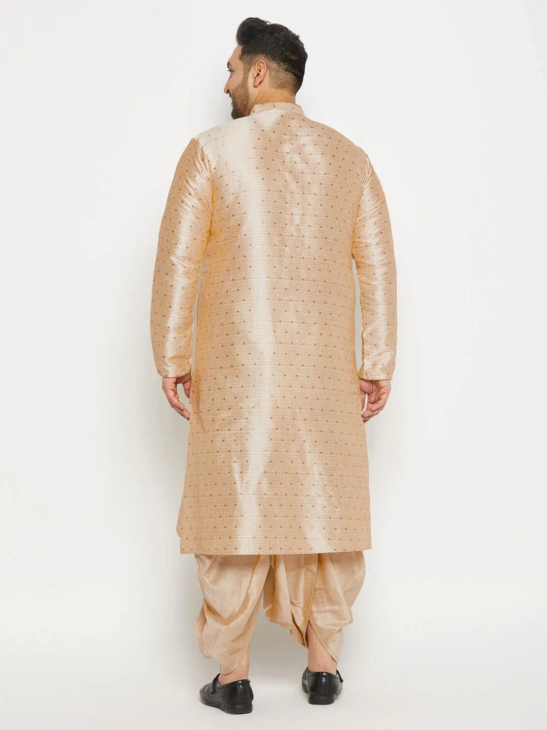 Men's Plus Size Zari Weaved Kurta Dhoti Set