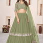 Embellished Sequinned Semi-Stitched Lehenga Choli With Dupatta