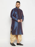 Men's Plus Size Zari Weaved Kurta Dhoti Set