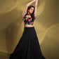 Dazzling Black Sequins Work Georgette Reception Wear Lehenga Choli