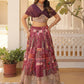 Digital Printed Silk Designer Crop Top Lehenga