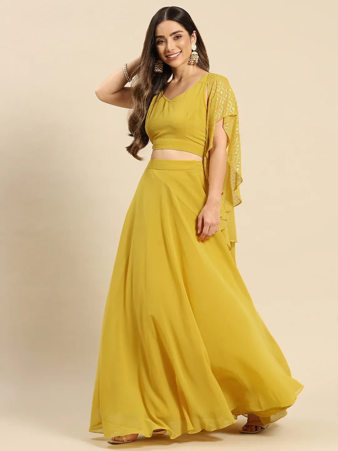 Flared skirt with crop top in Pastel Colors