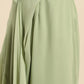 Blouse with prestiched frill Gown with Attached Drape