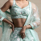 Attractive Blue Sequins Net Designer Lehenga Choli With Dupatta
