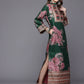 Women Green Floral Printed Sequinned Floral Kurta