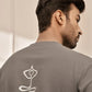 Men Mud Brown Cotton Flex Yoga Kurta
