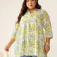 Plus Size Pure Cotton Floral Printed A-line Tunic