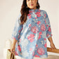 Plus Size Pure Cotton Floral Printed A-line Tunic