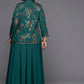 Plus Size Printed Top, Jacket With Skirt - Co-Ord Set