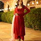 Maroon Blush Embroidered Georgette Suit Set