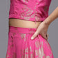 Pink Floral Printed Co-Ords Set with Sequins and Lace Detail