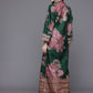 Women Green Floral Printed Sequinned Floral Kurta