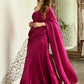 Magenta Pink Pleated Ready to Wear Saree