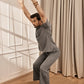 Men Mud Brown Cotton Flex Yoga Kurta