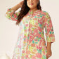 Plus Size Pure Cotton Floral Printed A-line Tunic
