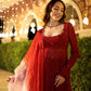 Maroon Blush Embroidered Georgette Suit Set