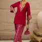 Ethnic Motifs Embroidered Thread Work Velvet Kurta With Patiala