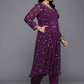 Plus Size Printed Empire Gotta Patti Kurta with Trousers & With Dupatta