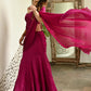 Magenta Pink Pleated Ready to Wear Saree