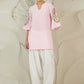 Women Farshi Floral Embroidered U-Neck Pure Cotton Kurti with Salwar
