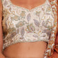 Tissue Fabric with Sequins & Thread Embroidery Semi-Stitched Lehenga Choli & Dupatta - Green/Orange/Purple