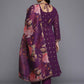 Plus Size Printed Empire Gotta Patti Kurta with Trousers & With Dupatta