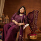 Women's Plus Size Wine Chanderi Silk Embellished Gold Printed Straight Kurta With Sharara & Dupatta Set