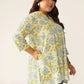 Plus Size Pure Cotton Floral Printed A-line Tunic