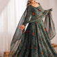Wonderful Green Bandhej Printed Georgette Casual Wear Anarkali Suit