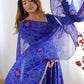 Fabulous Royal Blue Bandhej Printed Georgette Festive Wear Anarkali Suit
