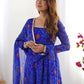 Fabulous Royal Blue Bandhej Printed Georgette Festive Wear Anarkali Suit
