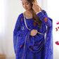Fabulous Royal Blue Bandhej Printed Georgette Festive Wear Anarkali Suit