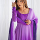 Awesome Purple Shaded Georgette Casual Wear Anarkali Suit With Dupatta