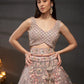 Lavender - Multi Sequins Embroidered Net Semi-Stitched Bridal Lehenga choli