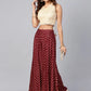 Maroon Ethnic Motif Printed Rayon Flared Women Palazzo With One Pocket