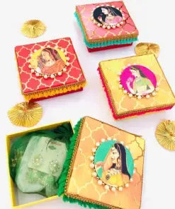 Maharani square box hamper - Set of 3