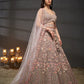 Lavender - Multi Sequins Embroidered Net Semi-Stitched Bridal Lehenga choli