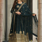 Intricate Georgette Sequins Embroidered Gown With Dupatta