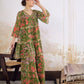 Women Orange/Green Tie & Dye Coin Lace Tired Kurta With Sharara Pants